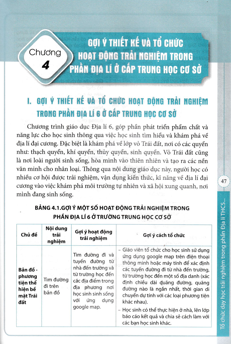 Tổ Chức Dạy Học Trải Nghiệm Trong Môn Lịch Sử Và Địa Lí THCS - Phần Địa Lí (Theo Chương Trình GDPT 2018 Và SGK Mới)