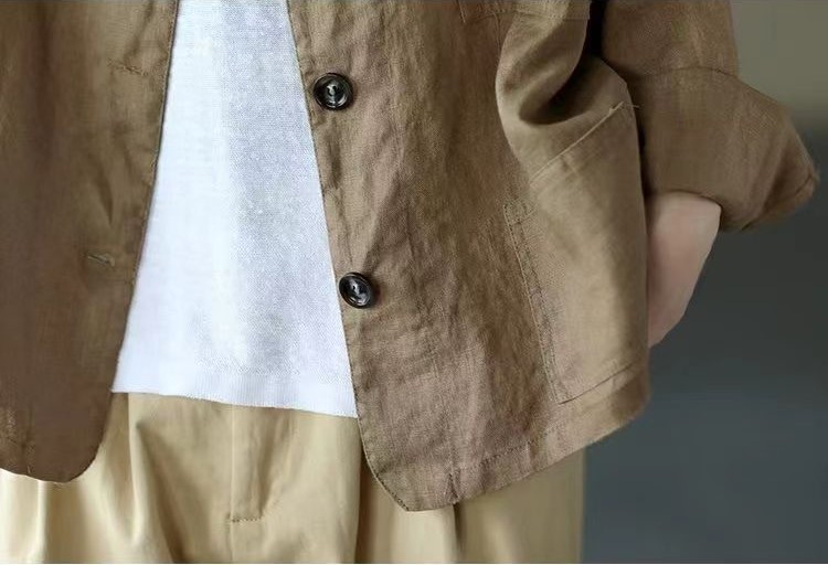 Áo Khoác Vest Blazer vải Linen cao cấp, phong cách trẻ trung công sở Haint Boutique