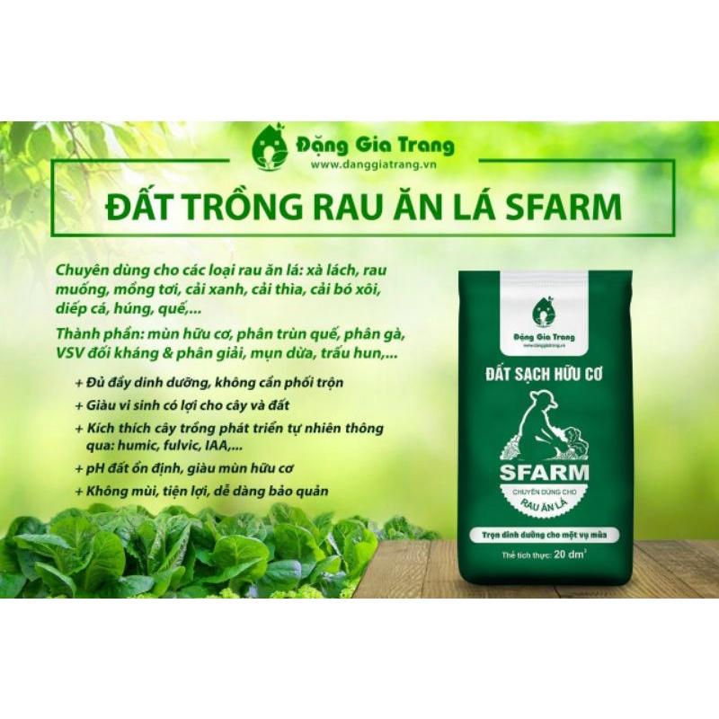 Đất sạch hữu cơ Sfarm chuyên trồng rau ăn lá 20dm3