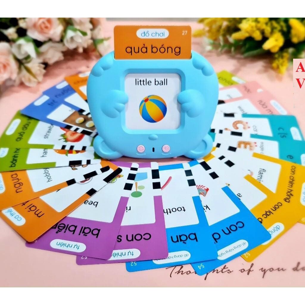 Máy Đọc Thẻ Tiếng Anh Song Ngữ Anh Việt, Máy Học Song Ngữ Cho Bé Tặng Kèm Thẻ Flashcard Và Sạc - Orgavil