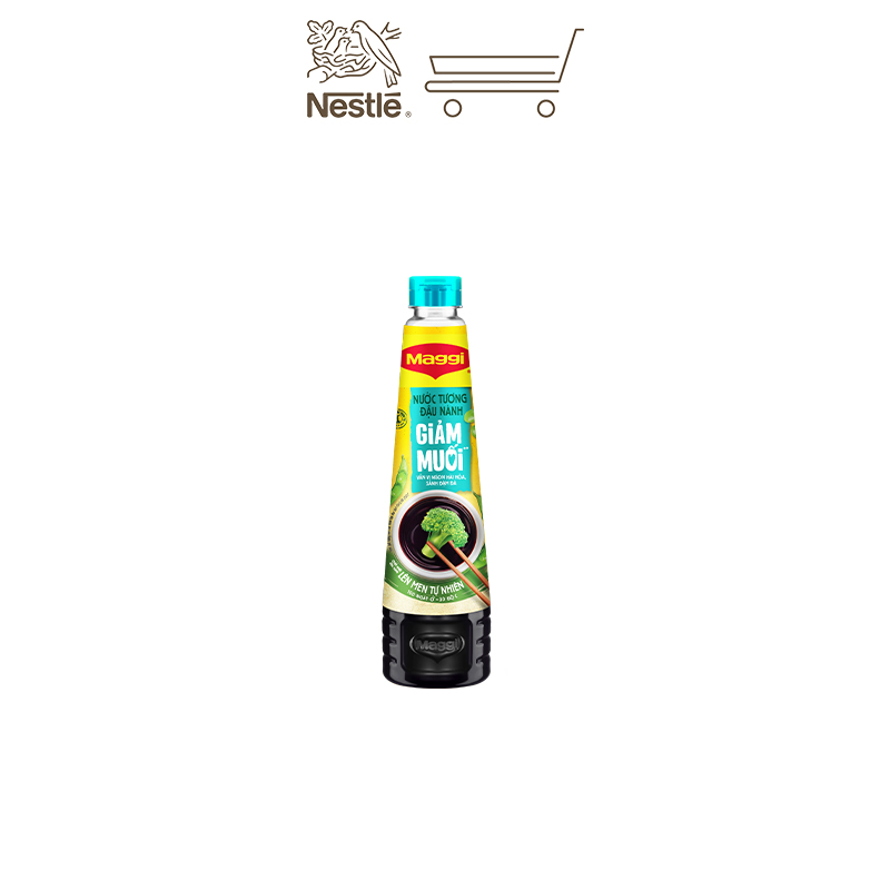 Combo MAGGI THANH DỊU 2: 1 Chai nước tương đậu nành Giảm Muối 300ml + 1 Chai dầu hào 820g + 1 Gói hạt nêm cao cấp Nấm Hương 800g