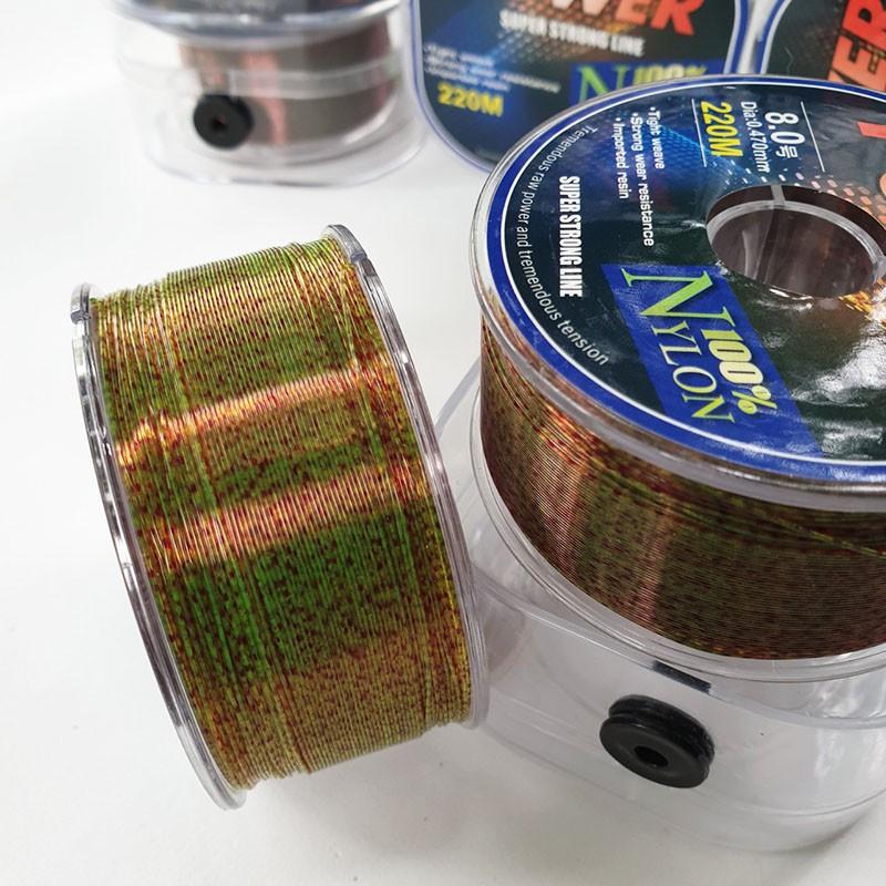 Cước câu cá 3D tàng hình 220m 3D dây câu cá 100% Nylon Super power