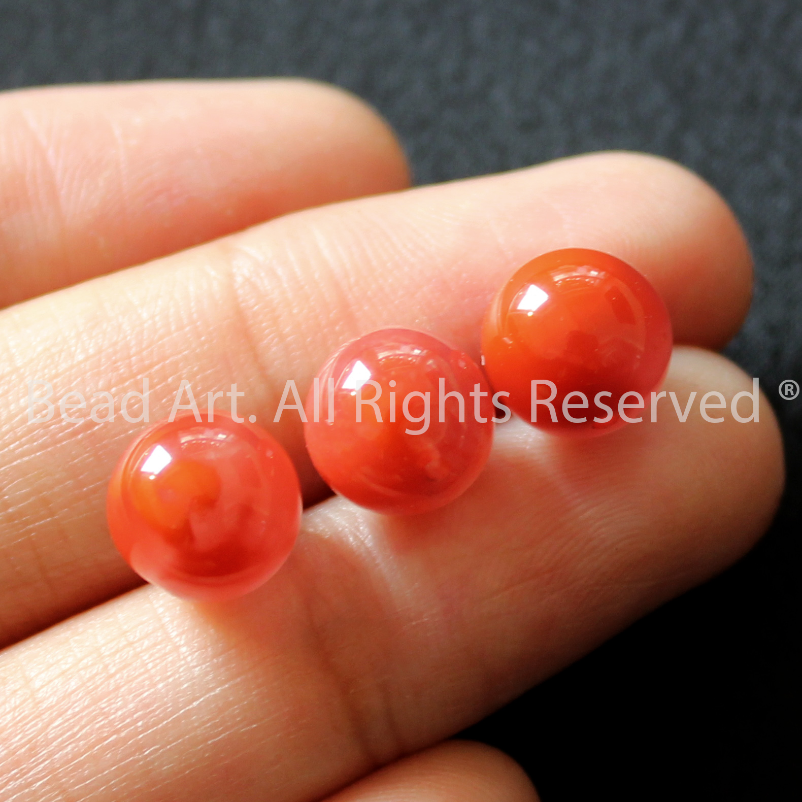 8MM Đá Mã Não Đỏ Cam Tự Nhiên, Carnelian, Đá Phối Vòng Tay Phong Thuỷ, Chuỗi Hạt, Trang Sức, Mệnh Hoả, Thổ - Bead Art