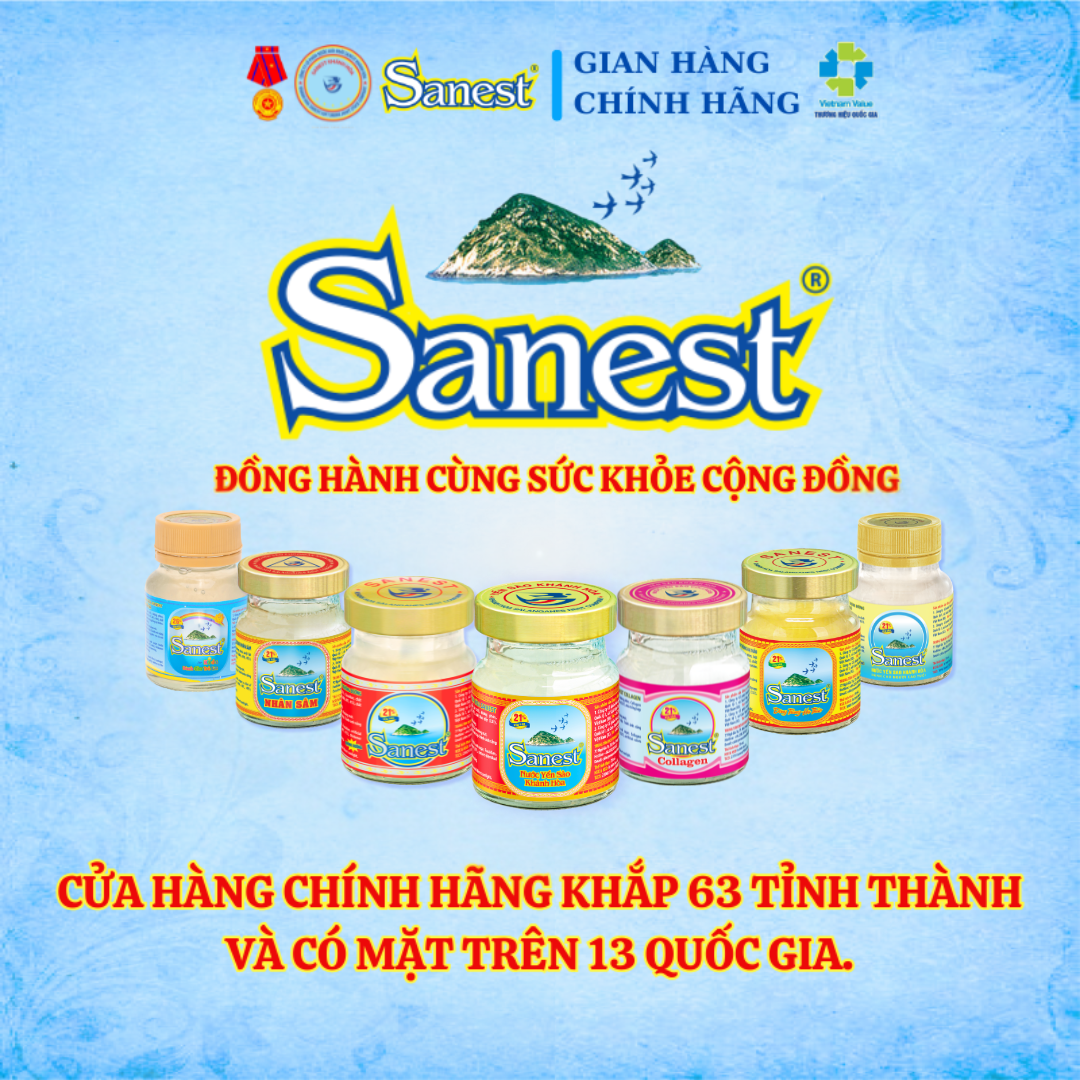 NEW [ Hộp quà tặng 8 lọ] Nước Yến sào Khánh Hòa Sanest 21% - Có đường