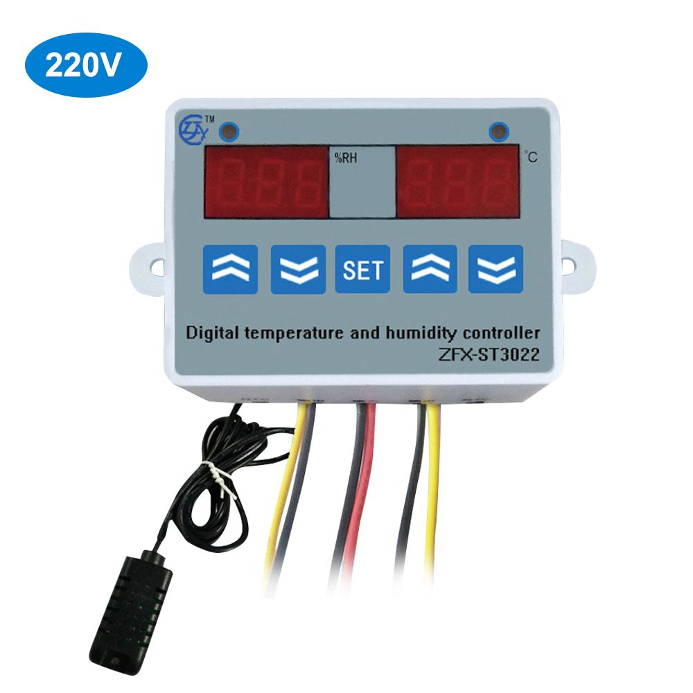 ZFX-ST3022 Temperature Humidity Controller Digital Dual Display Thermostat Humidistat Controller for Freezer Fridge