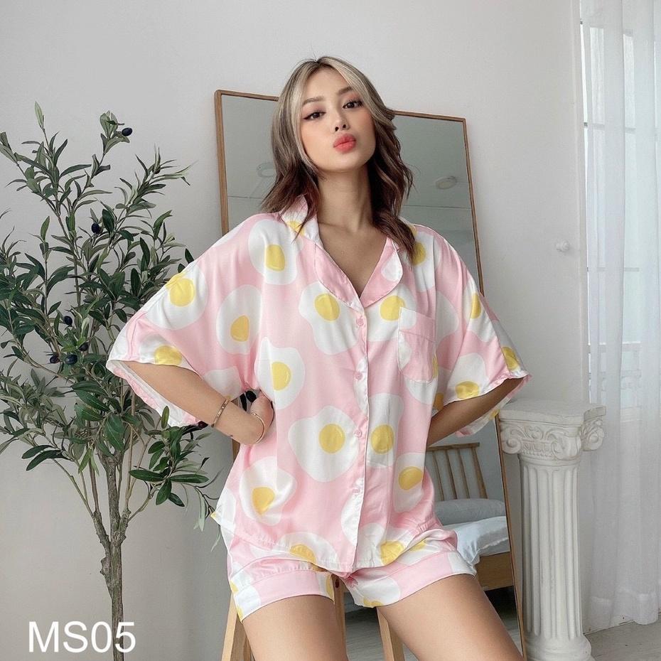 Bộ Lụa Cánh Dơi Họa Tiết Bò Sữa Mặc Nhà