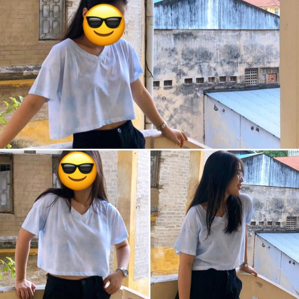 Áo Thun CROPTOP TRƠN FORM RỘNG Nữ