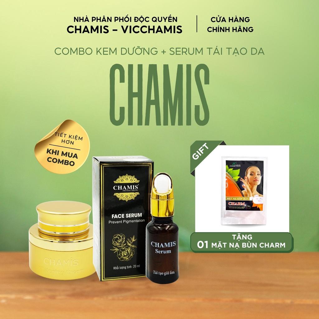 Combo Kem dưỡng và Serum dưỡng trắng và tái tạo da CHAMIS