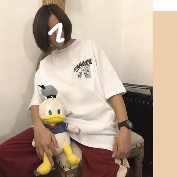 ÁO THUN VỊT DANGER tay lỡ form rộng Unisex 38-65kg Nam Nữ