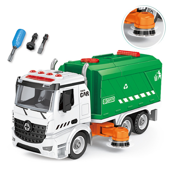 Bộ đồ chơi lắp ráp xe tải quét dọn đường KAVY có nhạc và đèn giúp bé phát triển các kĩ năng cơ bản
