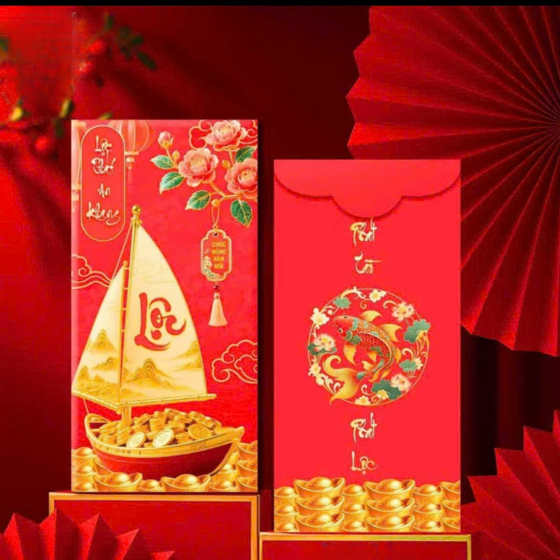 [Combo 100] Bao Lì Xì Truyền Thống Tết Nguyên Đán, Túi Đựng Mừng Tuổi Xuân Vạn Sự Như Ý Phúc Lộc Thọ