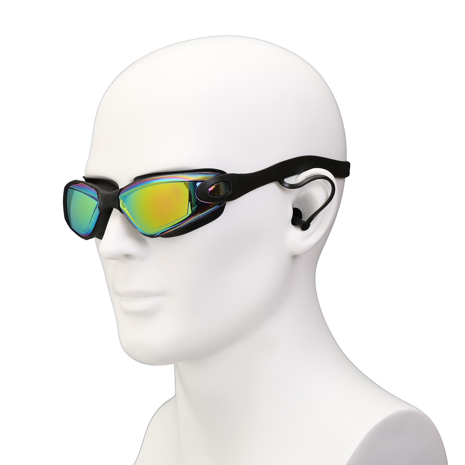 Swimming Goggles UV Protection Anti-fog Earplugs Swim Goggles Gray