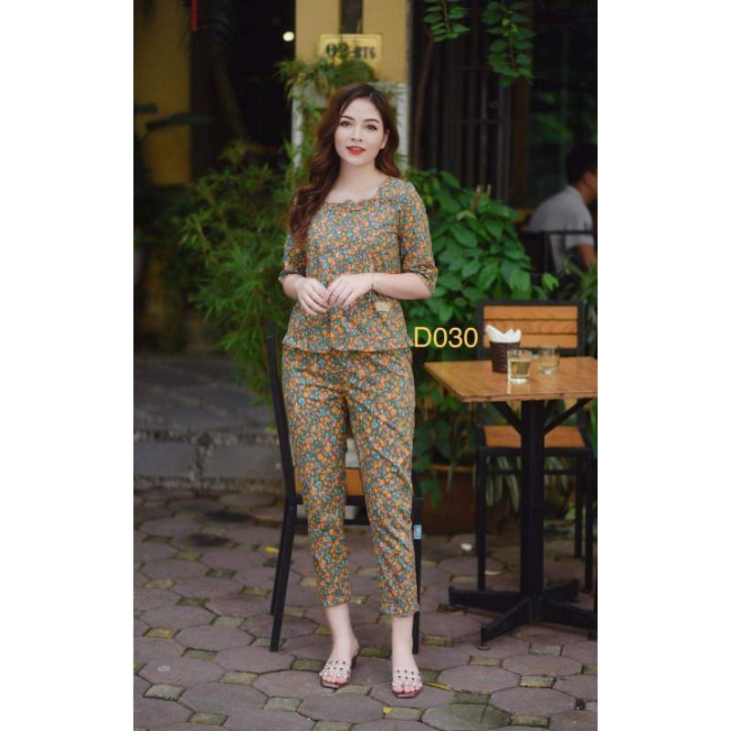 Quần áo mặc nhà cao cấp cổ vuông sang đẹp