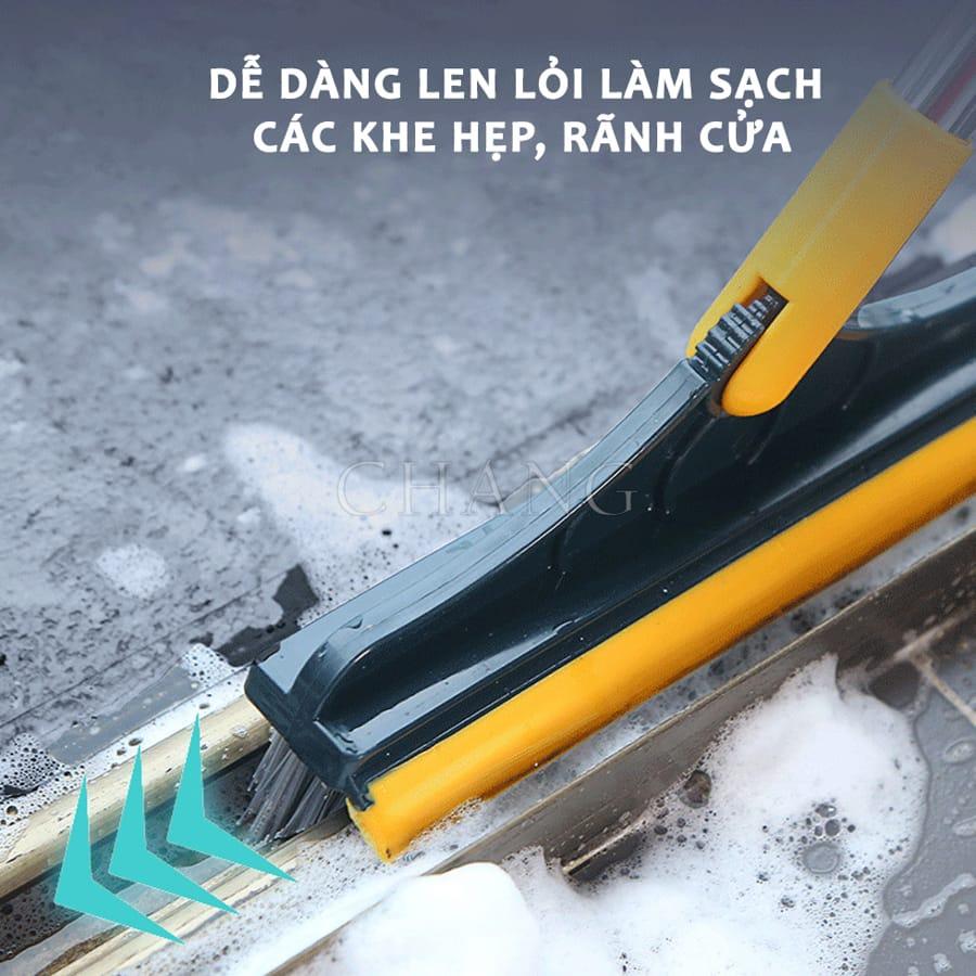 Chổi Chà Sàn Nhà Tắm Thông Minh 2 in 1 Thiết Kế Đầu Gạt Gước Xoay 120 Độ Quét Nhà Siêu Sạch Mọi Góc Bẩn