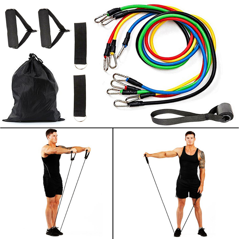 BỘ 5 DÂY DÂY KHÁNG LỰC TẬP GYM - MÓC THÉP TO CHẮN CHẮN HỖ TRỢ TẬP GYM ĐA NĂNG ( ẢNH THẬT)