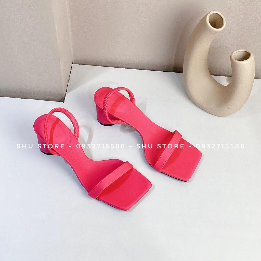 SANDAL NỮ THỜI TRANG SHU STORE - SANDAL MŨI VUÔNG GÓT TRỤ QUAI HẬU KHOÉT EO