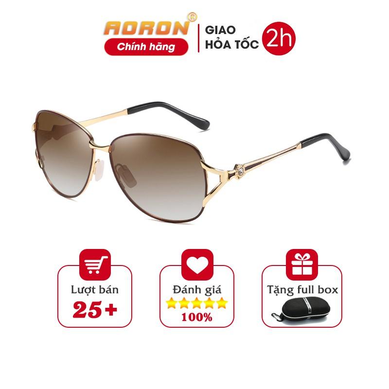 Kính Mát Nữ, Kính Mát Nữ Chống Tia UV Cao Cấp, Kính Đi Biển Gọng Kim Loại Sang Trọng AK021 - Aoron