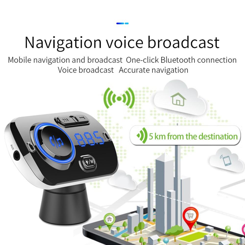 Thiết bị truyền tín hiệu FM QC 3.0 Bluetooth 5.0 LCD MP3 cho xe hơi
