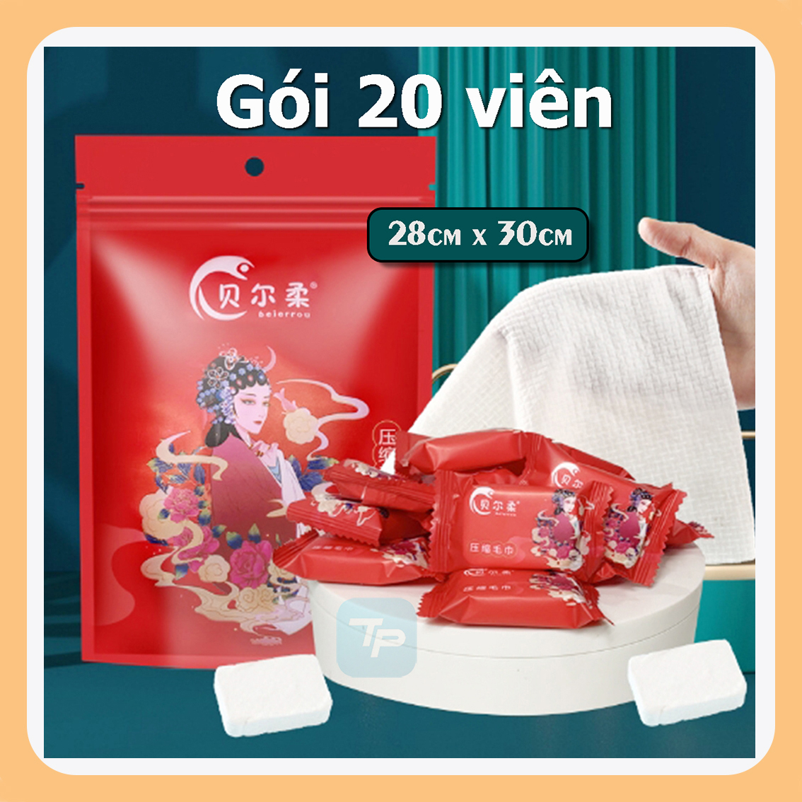 [28*30cm] Khăn Nén Cao Cấp Size Lớn