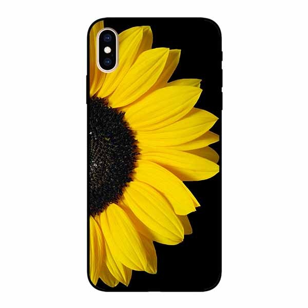 Ốp lưng in cho Iphone X/ Xs  Hoa Hướng Dương Nền Đen