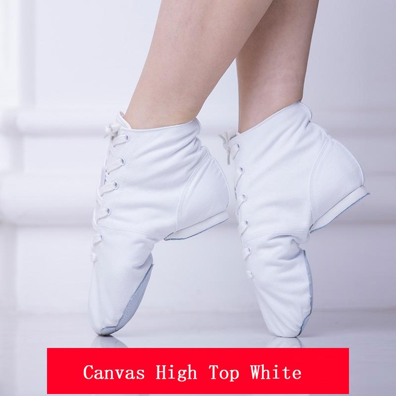 Giày thể thao nhảy cao hàng đầu Phụ nữ trong nhà đế mềm mềm Canvas Shoes Salsa Jazz Jazz Ballroom Shoes Ballet Giày múa ba lê phụ nữ Color: Indoor white Shoe Size: 38