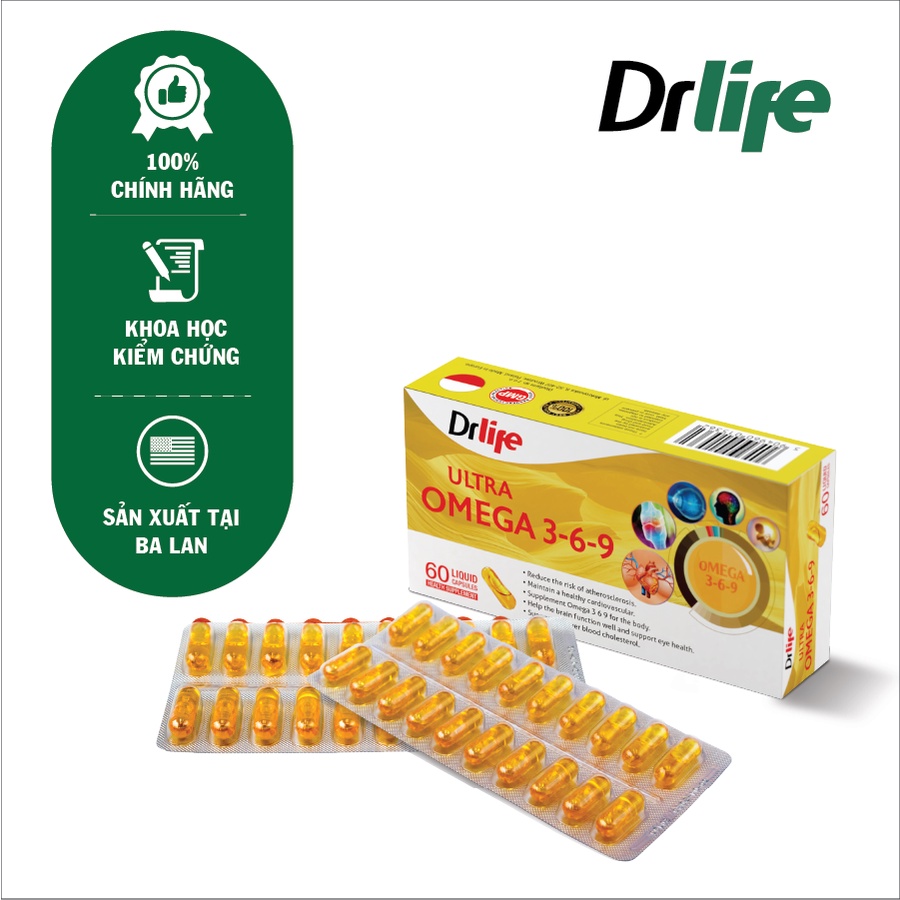 Omega 369, Viên Uống Hỗ Trợ Bổ Não, Sáng Mắt, Khỏe Tim Mạch Dr.Life Ultra Omega 369 – Dr.Life