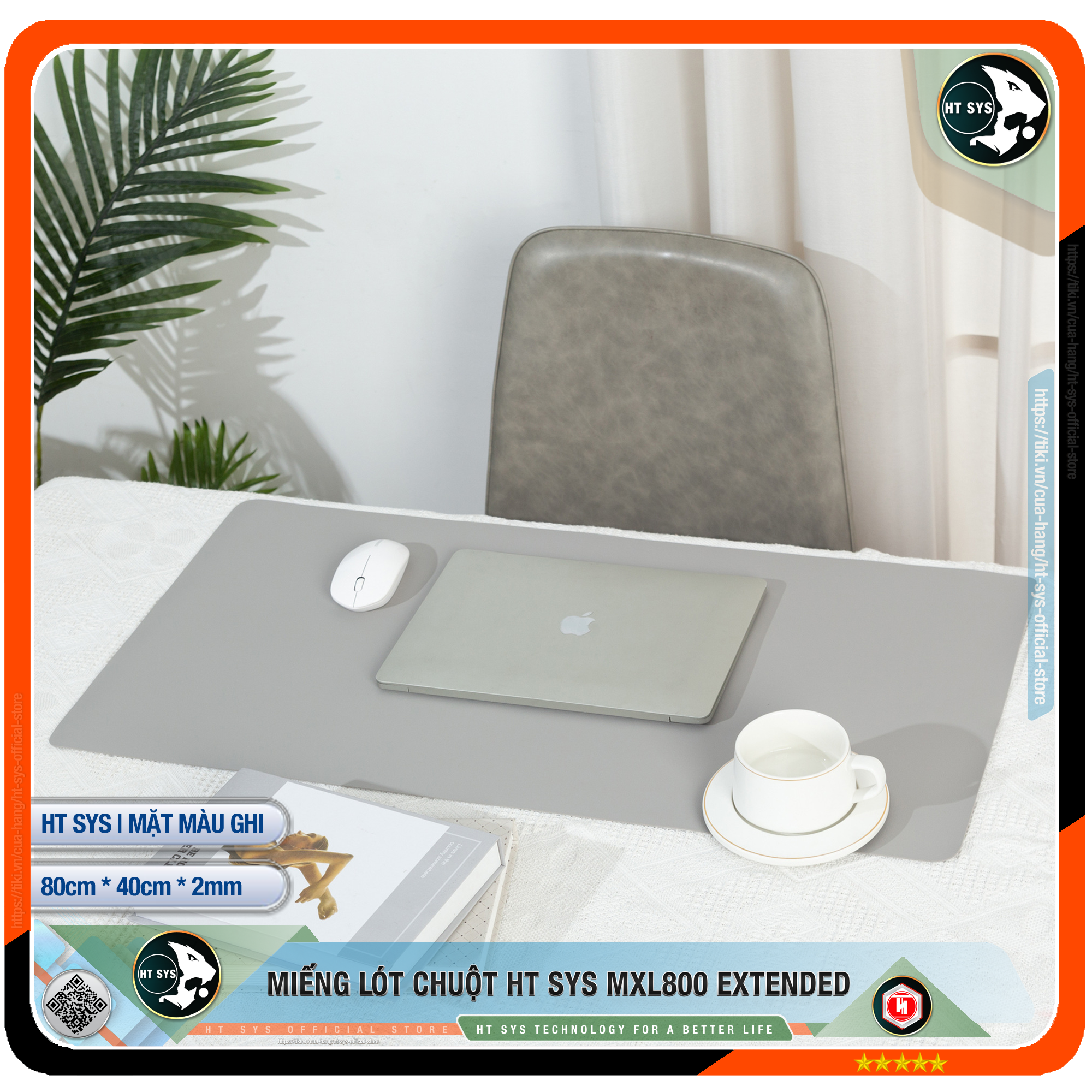 Miếng Lót Chuột HT SYS Desk Pad 80x40 - Hàng Chính Hãng