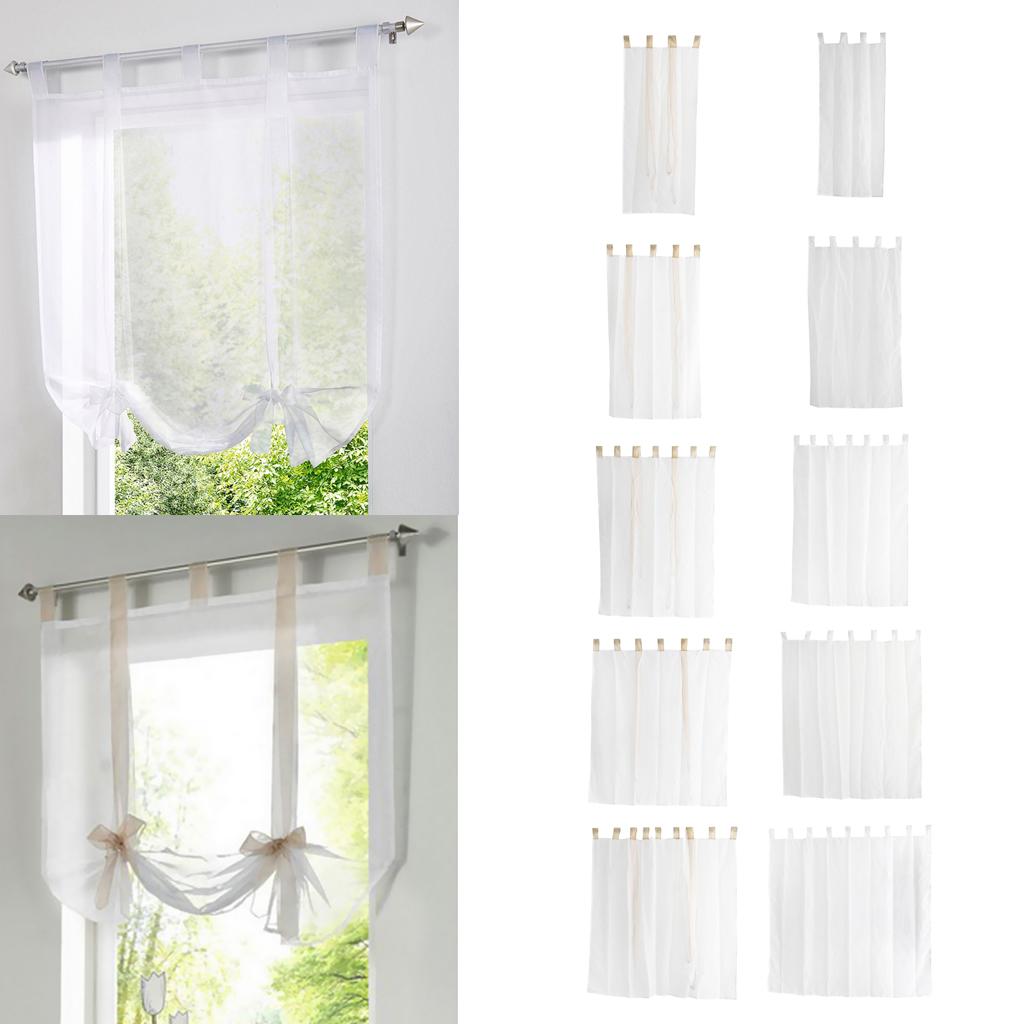 Roman Shade European Embroidery Style Tie Up Window Curtain