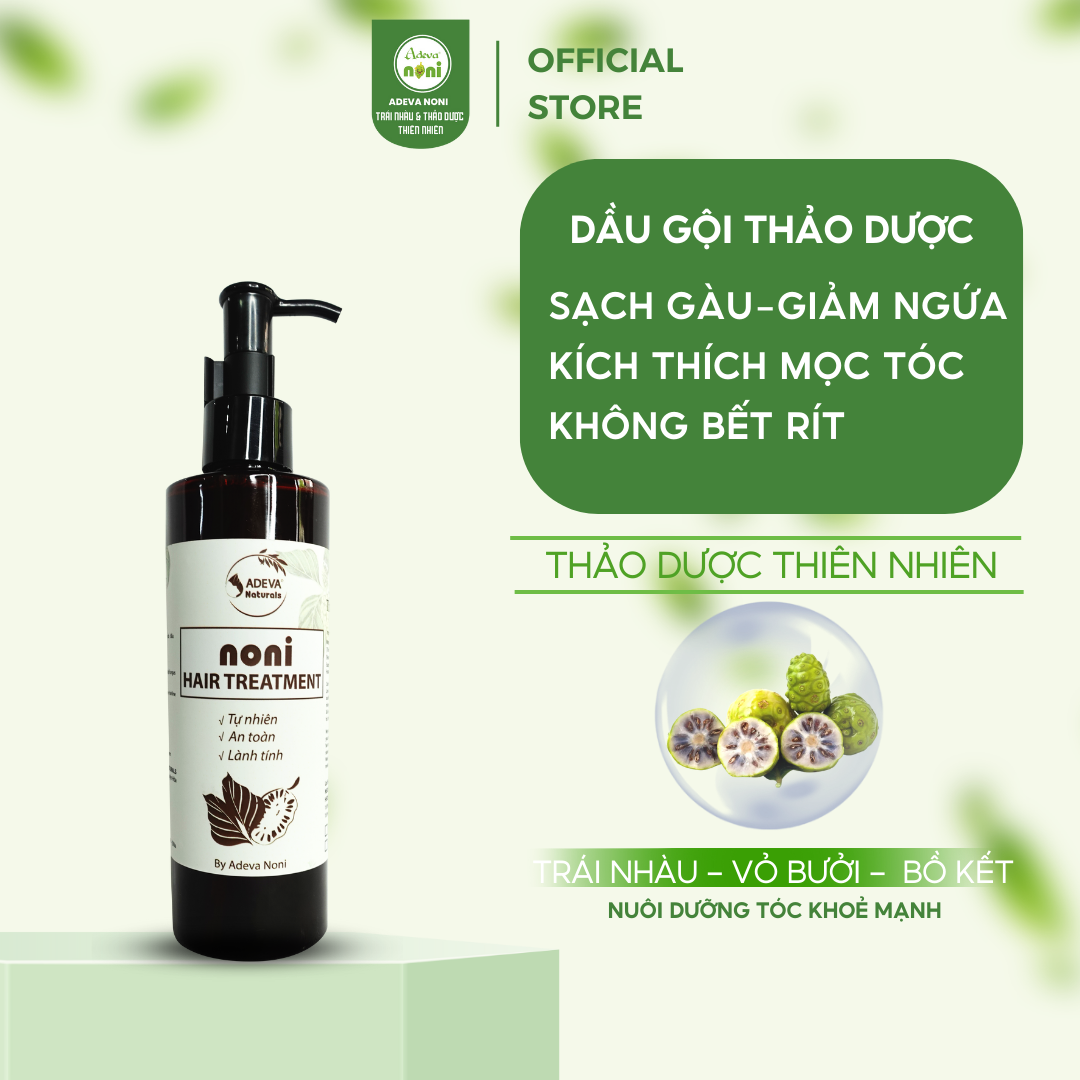 Dầu Gội Đầu Thảo Mộc ADEVA NONI HAIR TREATMENT, Giúp Làm Sạch Tự Nhiên, Giảm Gàu Và Nấm Da Đầu 250ML