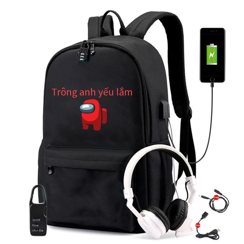 Phong cách mới nhất mới nhất trong số chúng ta Sạc USB học sinh tiểu học thời trang công suất lớn du lịch ngoài trời túi máy tính túi đi học ba lô