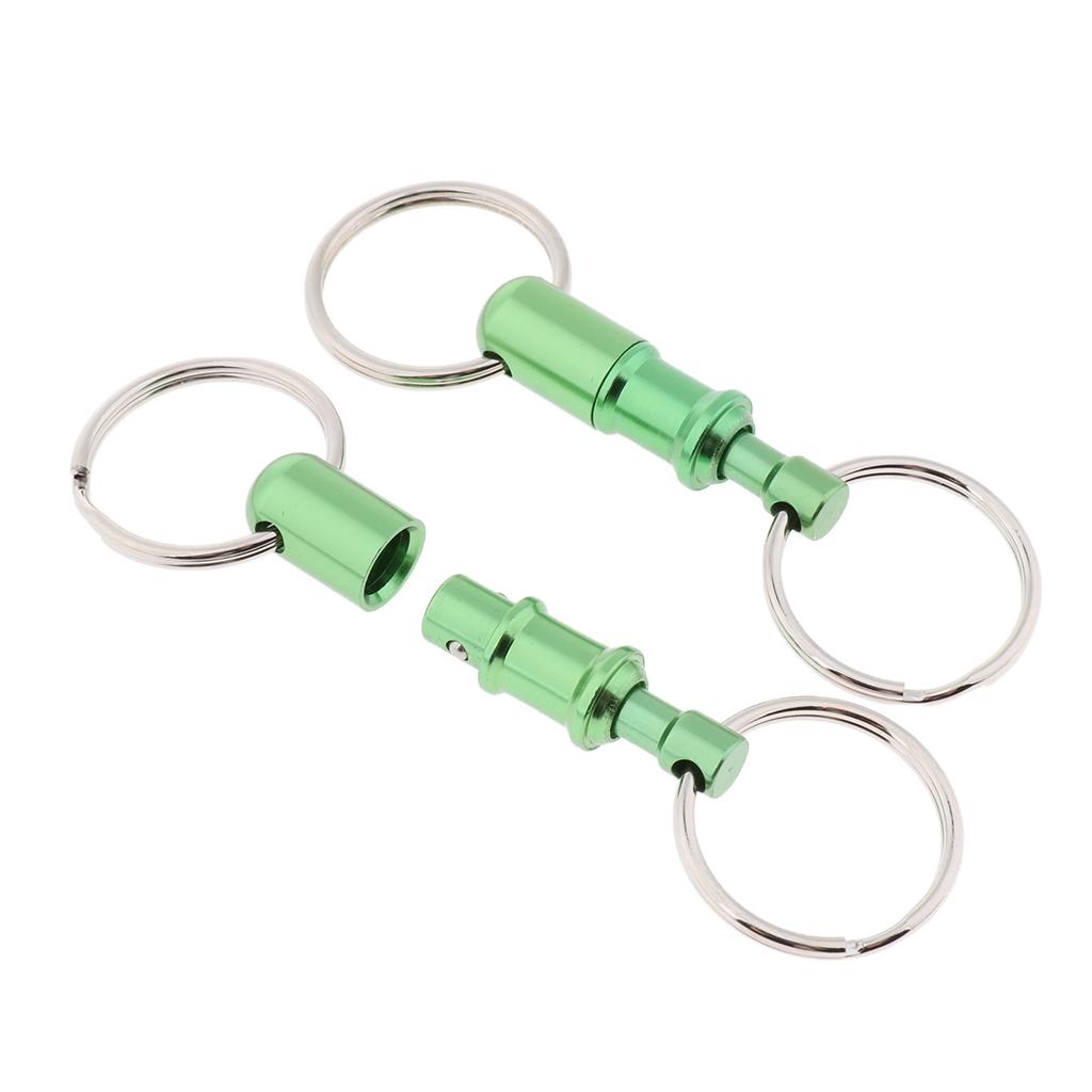 2Pcs/pack Quick Release Keychain, Pull-Apart Removable Keyring with Two Heavy Duty Split Rings Key Accessories
