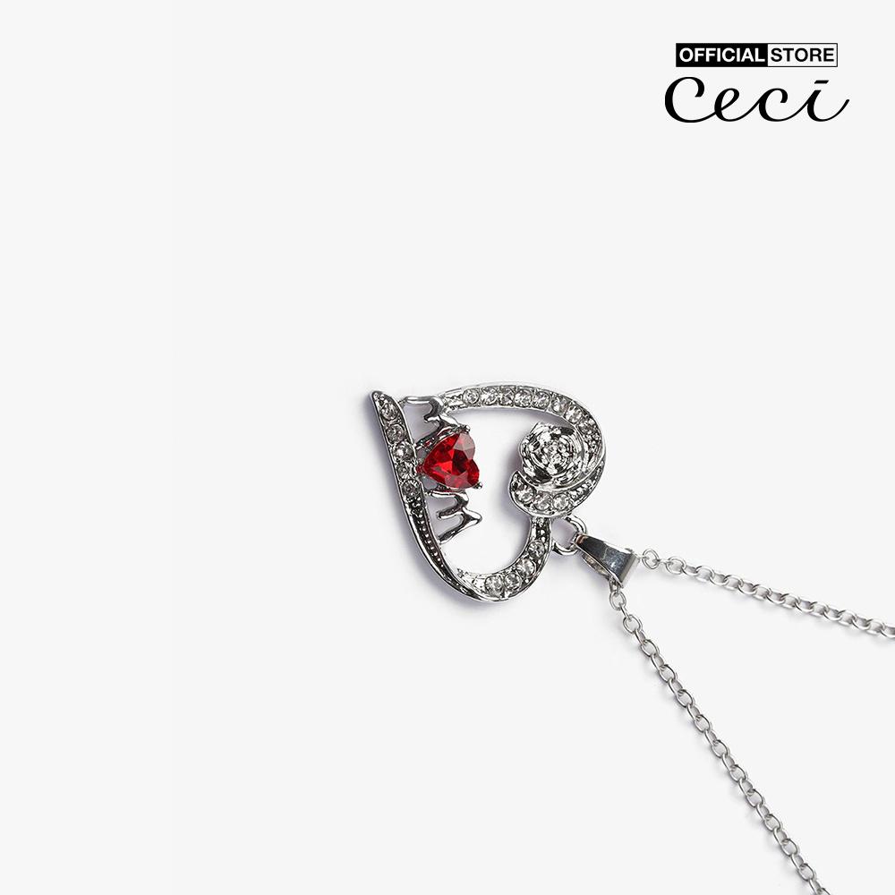 CECI - Dây chuyền nữ sợi mảnh phối mặt hình trái tim đính đá thời trang CC4-01000187-07
