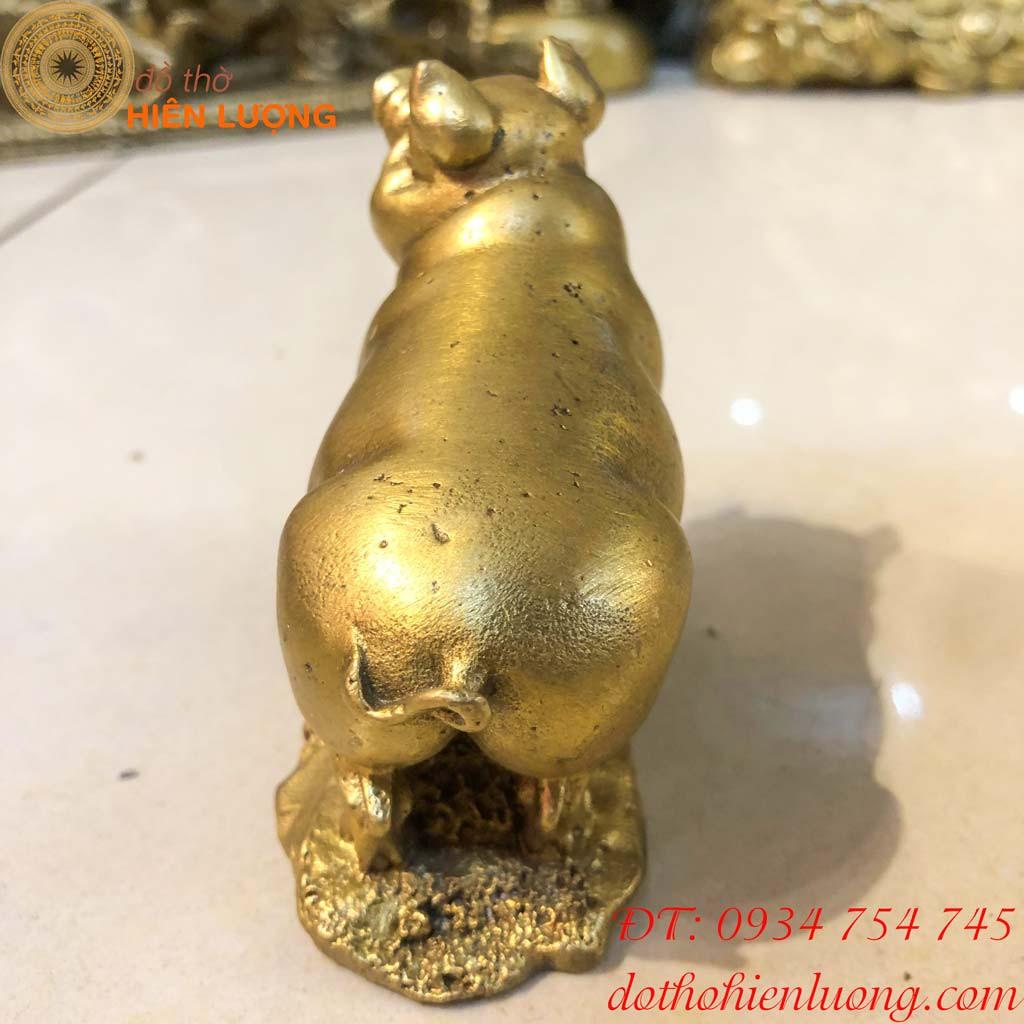 Tượng Heo Trơn Bằng Đồng Phong Thủy