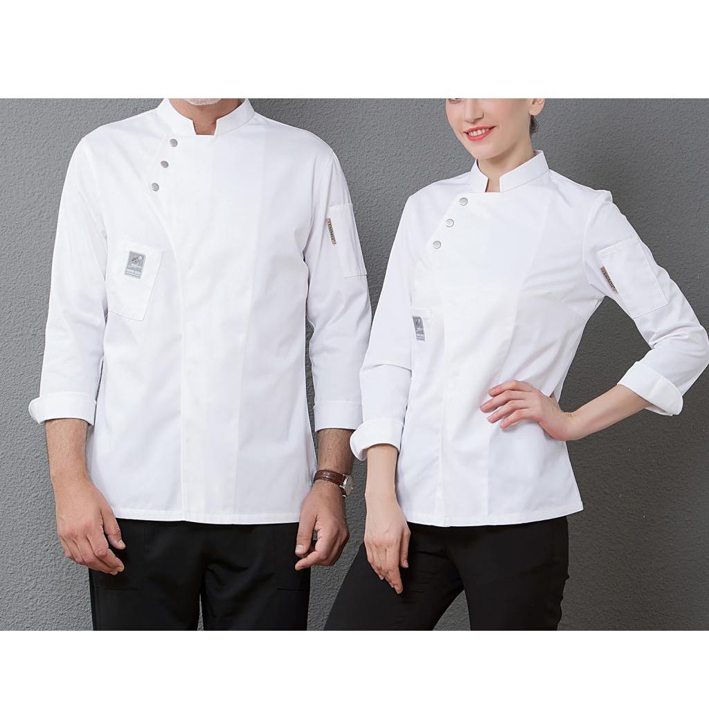 Unisex Chef Jackets Coat Long Sleeves Shirt Kitchen Uniform Workwear