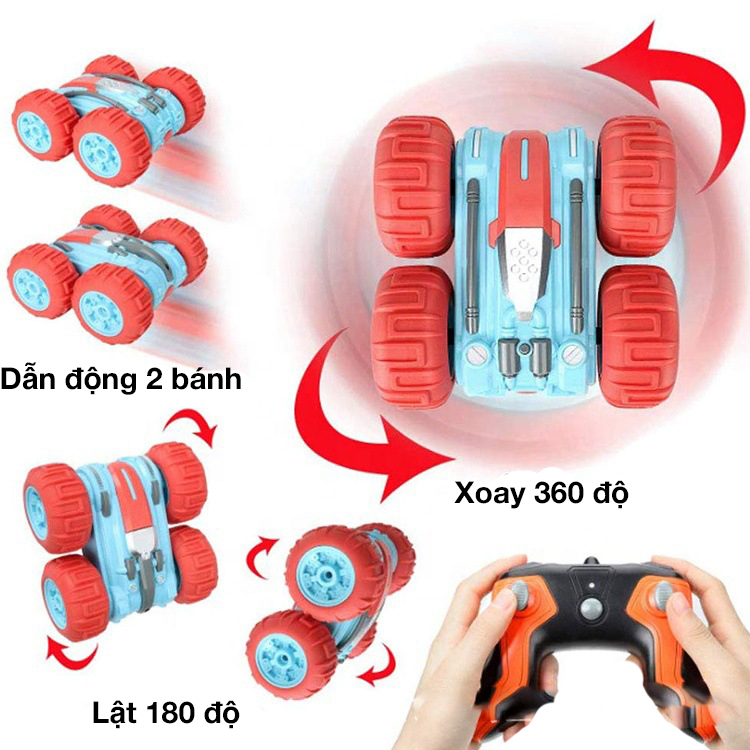 Xe ô tô điều khiển từ xa KAVY lội được nước vượt được mọi địa hình đi được xoay 360 độ, lật 180độ tốc độ cao tần số 2.4 GHZ