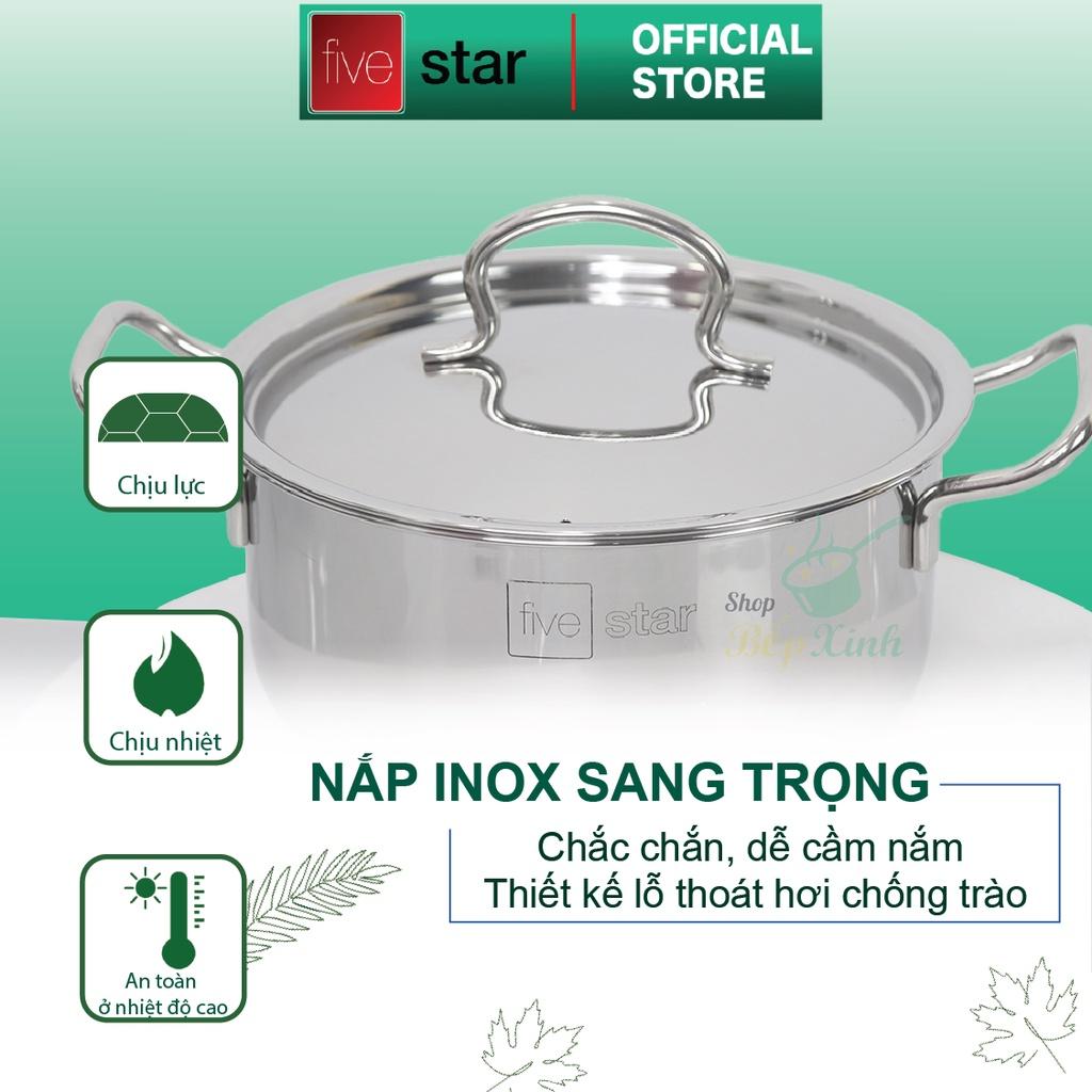 Bộ 2 nồi và 1 chảo chống dính 3 đáy từ inox 430 FiveStar Standard nắp inox  , dùng được mọi bếp