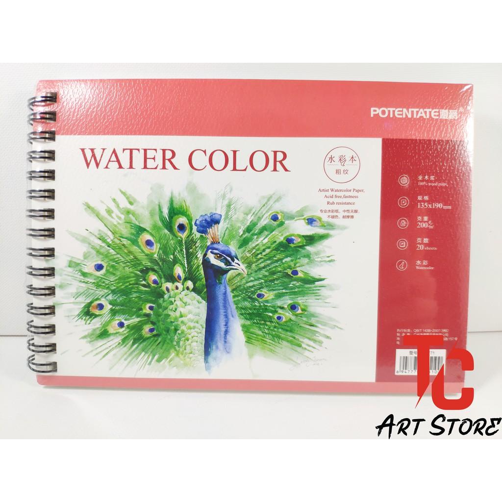 Sổ vẽ màu Nước Con Công POTENTATE 200gsm A3, A4, A5 - Vân Nổi ROUGH, 20 tờ