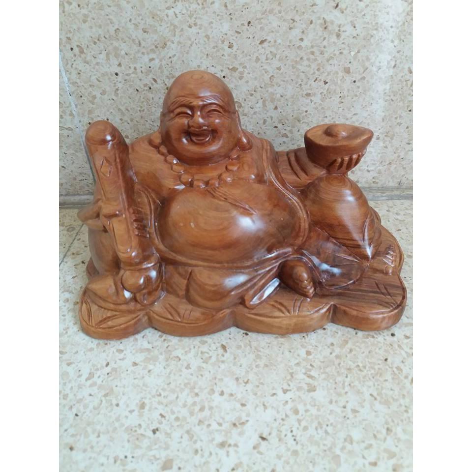 Tượng phật - di lạc gỗ bách sanh kích thước 16cmx9cmx9cm