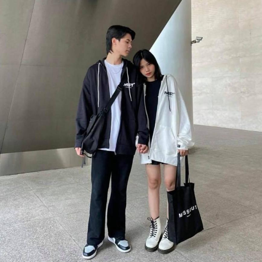 ÁO KHOÁC NỈ HOODIE ZIP MISSOUT NAM NỮ - GIN STORE