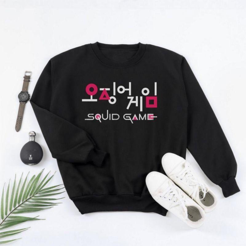 Áo sweater unisex hình Squid game có bigsize đến hơn 100kg vải nỉ bông dày mịn