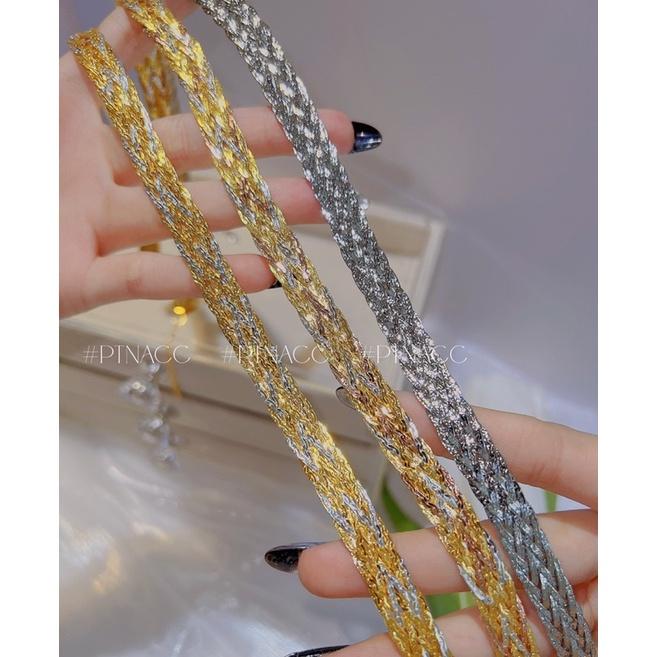 ᴾᵀᴺᵃᶜᶜ Dây chuyền bính ép Italy xi bạch kim cao cấp