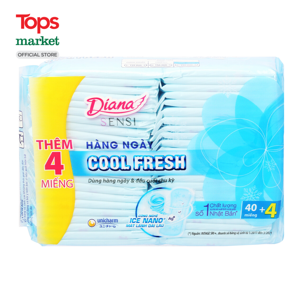 Băng Vệ Sinh Diana Sensi Cool Fresh Hàng Ngày Gói 40 Miếng