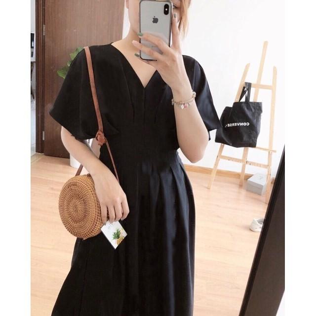 Đầm Suông Dài Xếp Li Eo Nhiều Màu