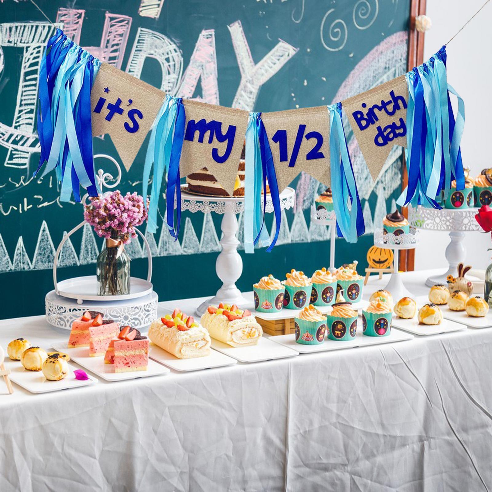 High Chair Banner Photo Prop 6 Months Banner for Party Baby Shower Birthday Girl Baby