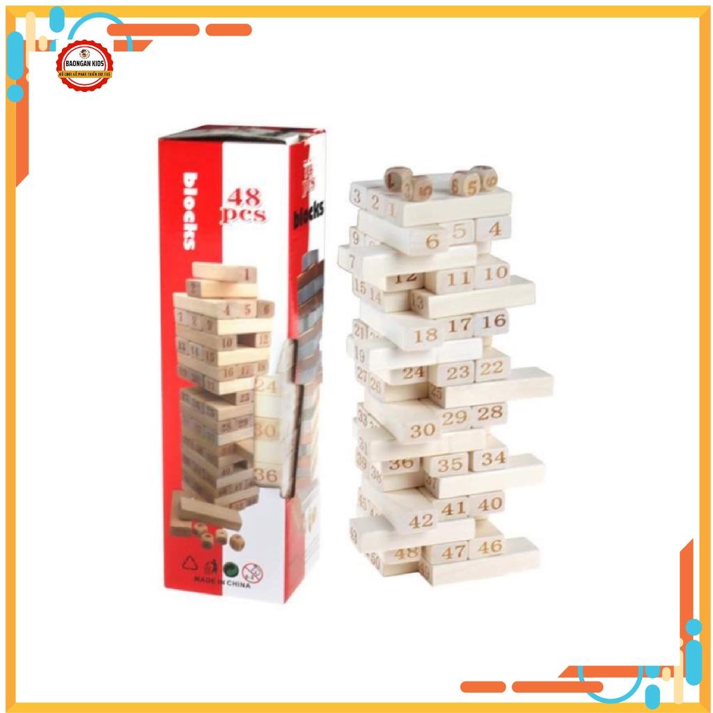 Đồ Chơi Rút Gỗ 48-54 Thanh Kèm Xúc Xắc - Đồ Chơi Phát Triển Tư Duy Logic Cho Bé