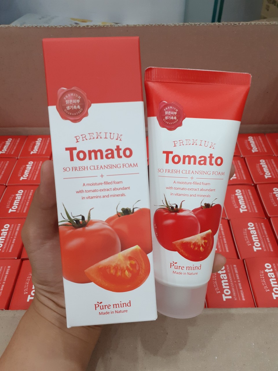 Sữa rửa mặt cà chua Pure Mind Tomato (Tặng 1 mặt nạ Jant Blanc)