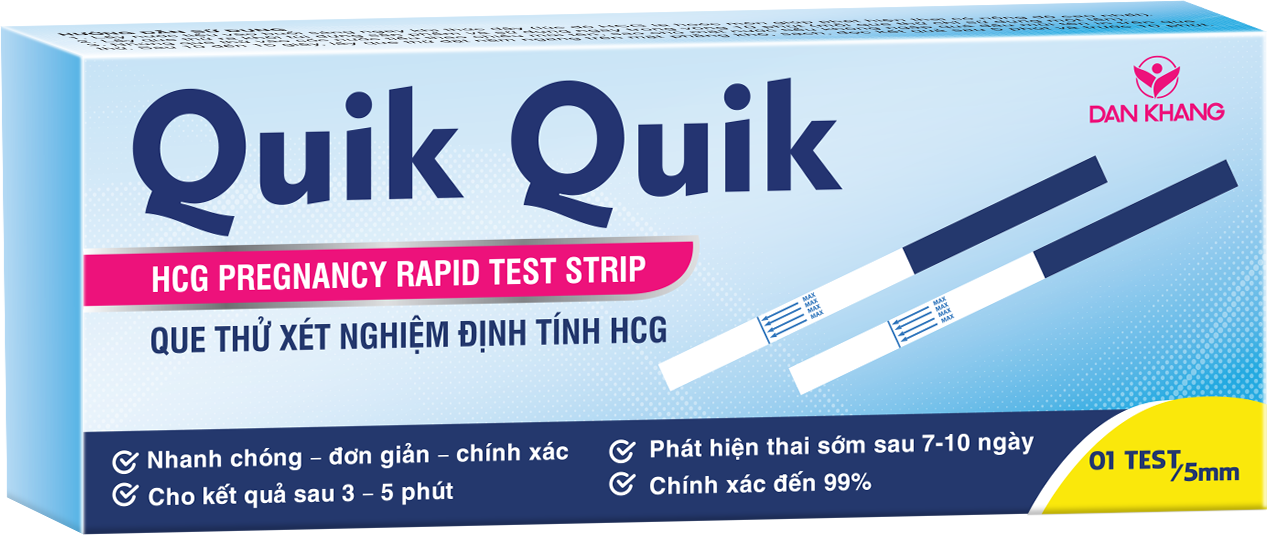 Que Thử Thai Quik Quik Dân Khang Hiệu Quả, Nhanh Chóng, Đơn Giản, Tiện Lợi, Chính Xác 1 Bộ Test/Hộp