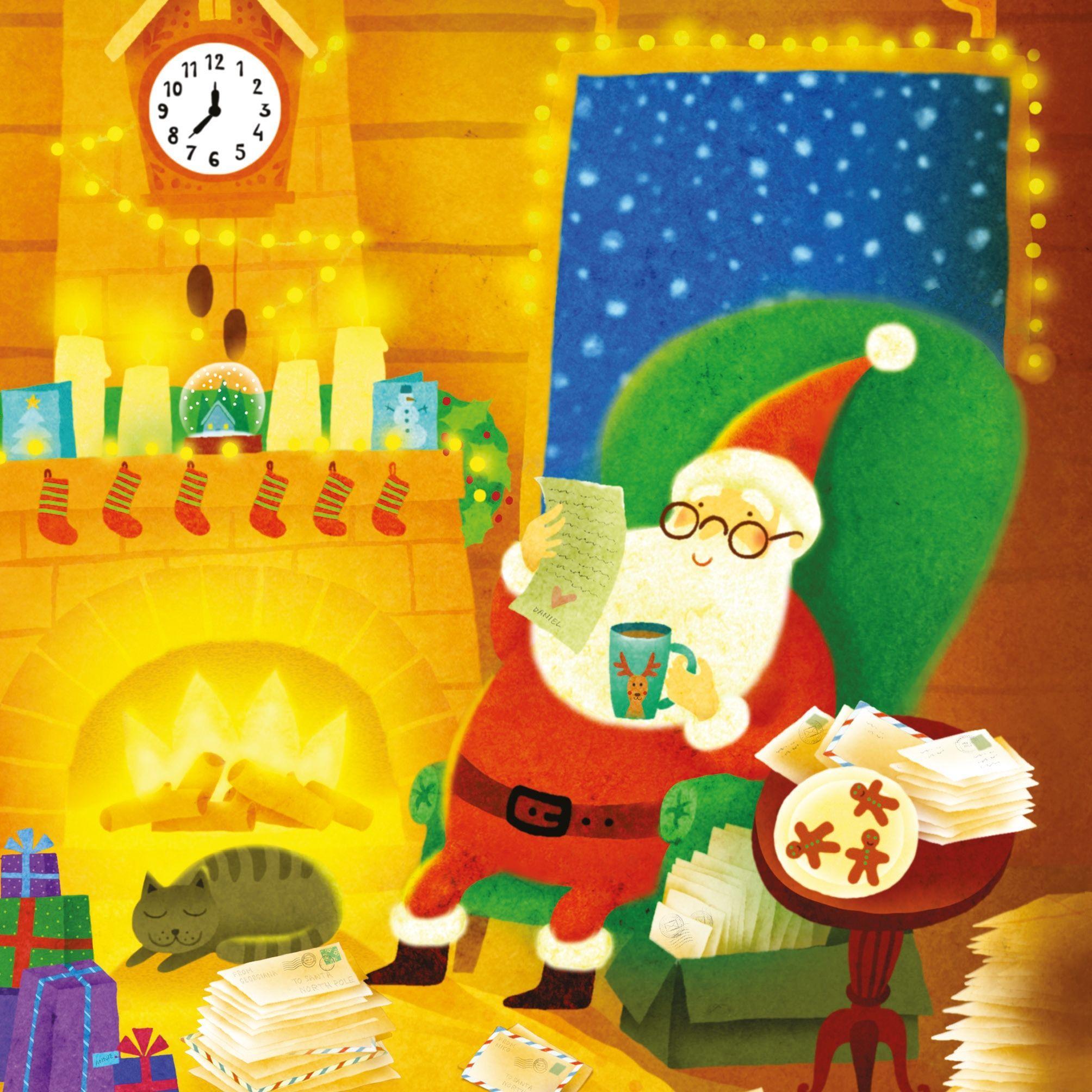 Usborne Book and 3 Jigsaws : Santa