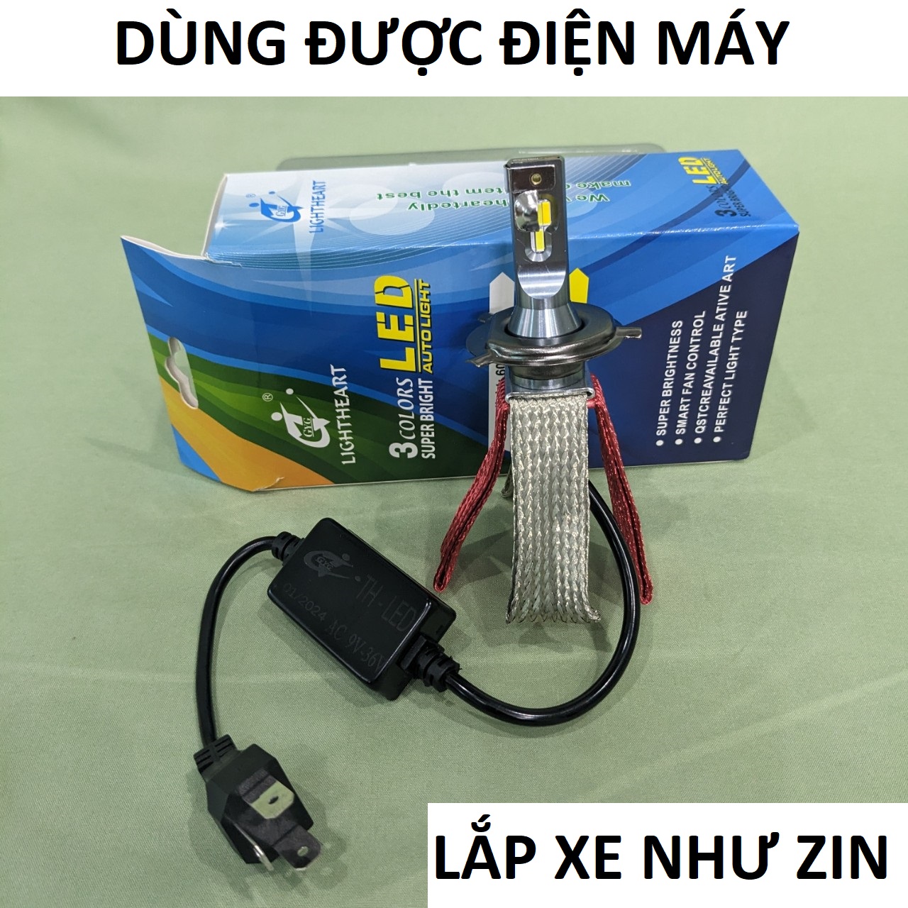 Kính Bóng Pha H4 36W 3 Nhiệt Màu AUTO: Lắp Không Cần Chế Siêu Sáng, Loại Tốt