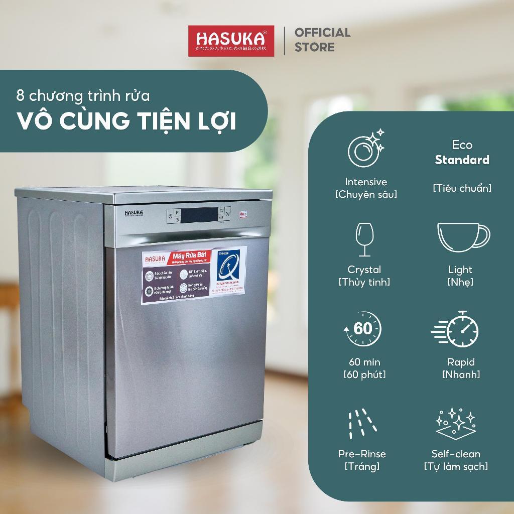 Máy rửa bát HASUKA HSK-MRB999 thiết kế sang trọng, đa dạng chương trình rửa linh hoạt - Hàng chính hãng (Bảo hành 24 tháng)